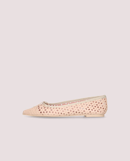 ELLA BALLERINA IN IVORY LEATHER