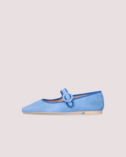 CAMILE BALLERINA IN SOFT BLUE SUEDE