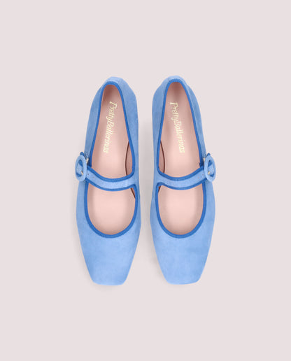 CAMILE BALLERINA IN SOFT BLUE SUEDE