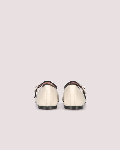 CAMILLE BALLERINA IN SOFT IVORY LEATHER