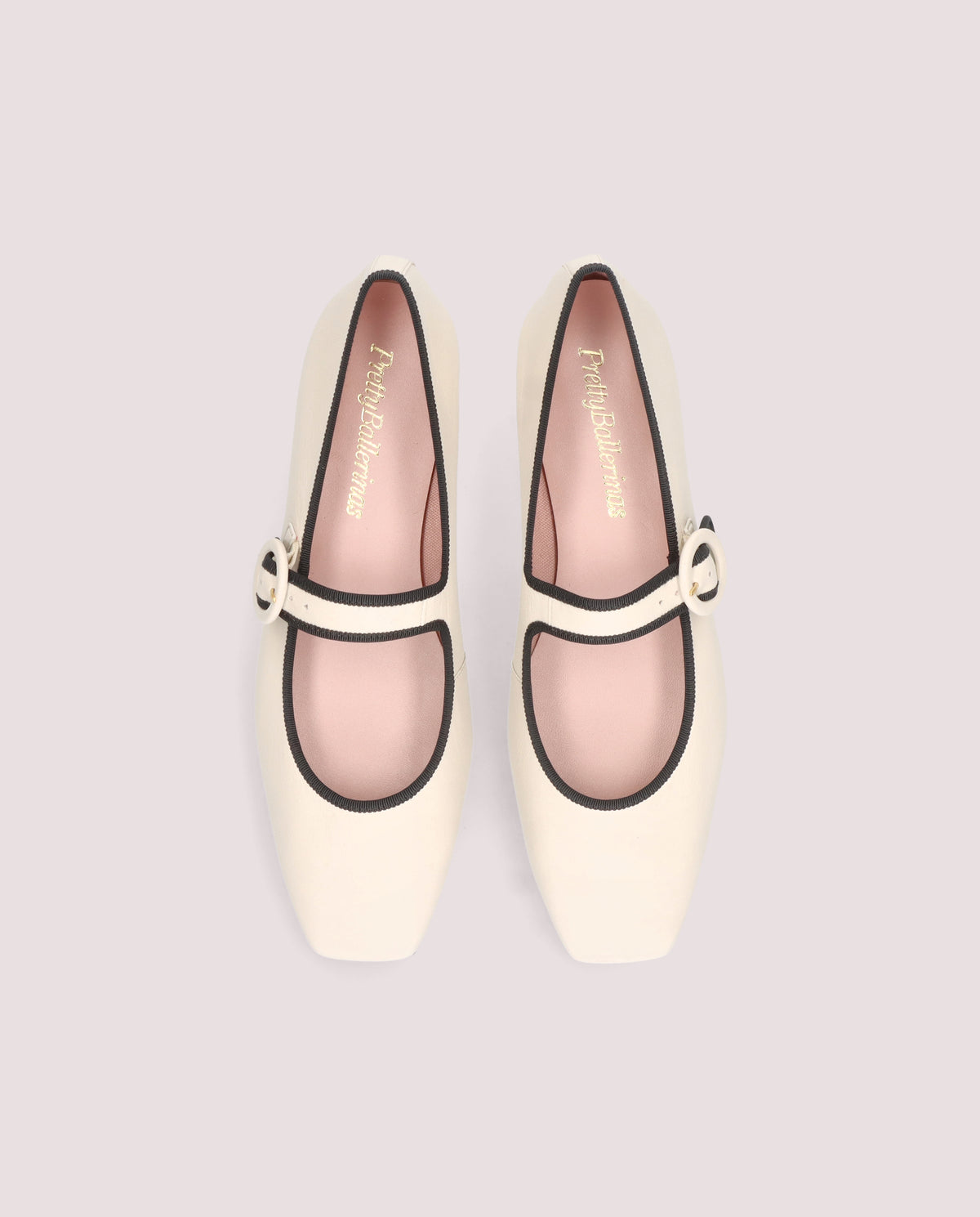 CAMILLE BALLERINA IN SOFT IVORY LEATHER