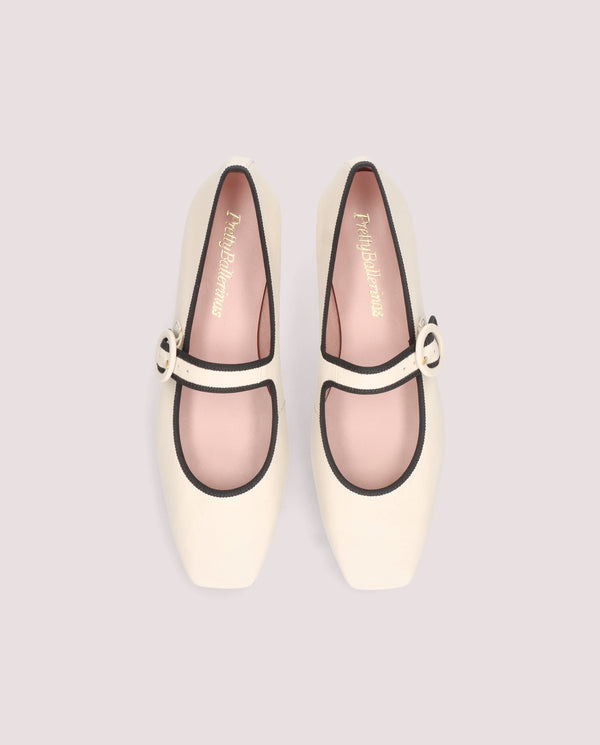 CAMILLE BALLERINA IN SOFT IVORY LEATHER
