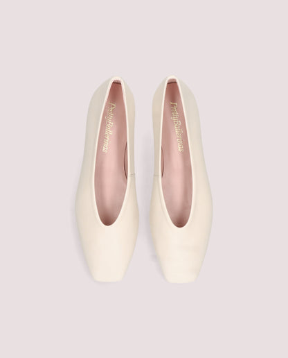 CAMILLE WHITE SKIN BALLERINAS
