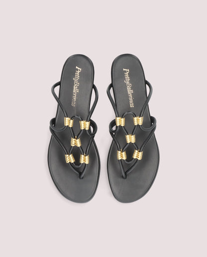 JUDY SANDAL IN BLACK LEATHER