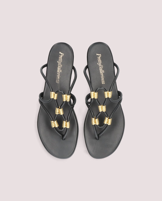 JUDY SANDAL IN BLACK LEATHER