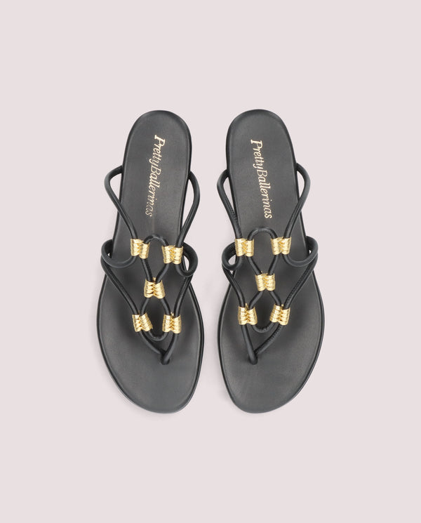 JUDY SANDAL IN BLACK LEATHER