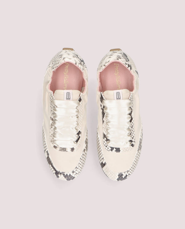 Margot Snake Print Sneaker - top view