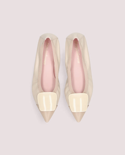 PARIS WHITE SKIN BALLERINAS