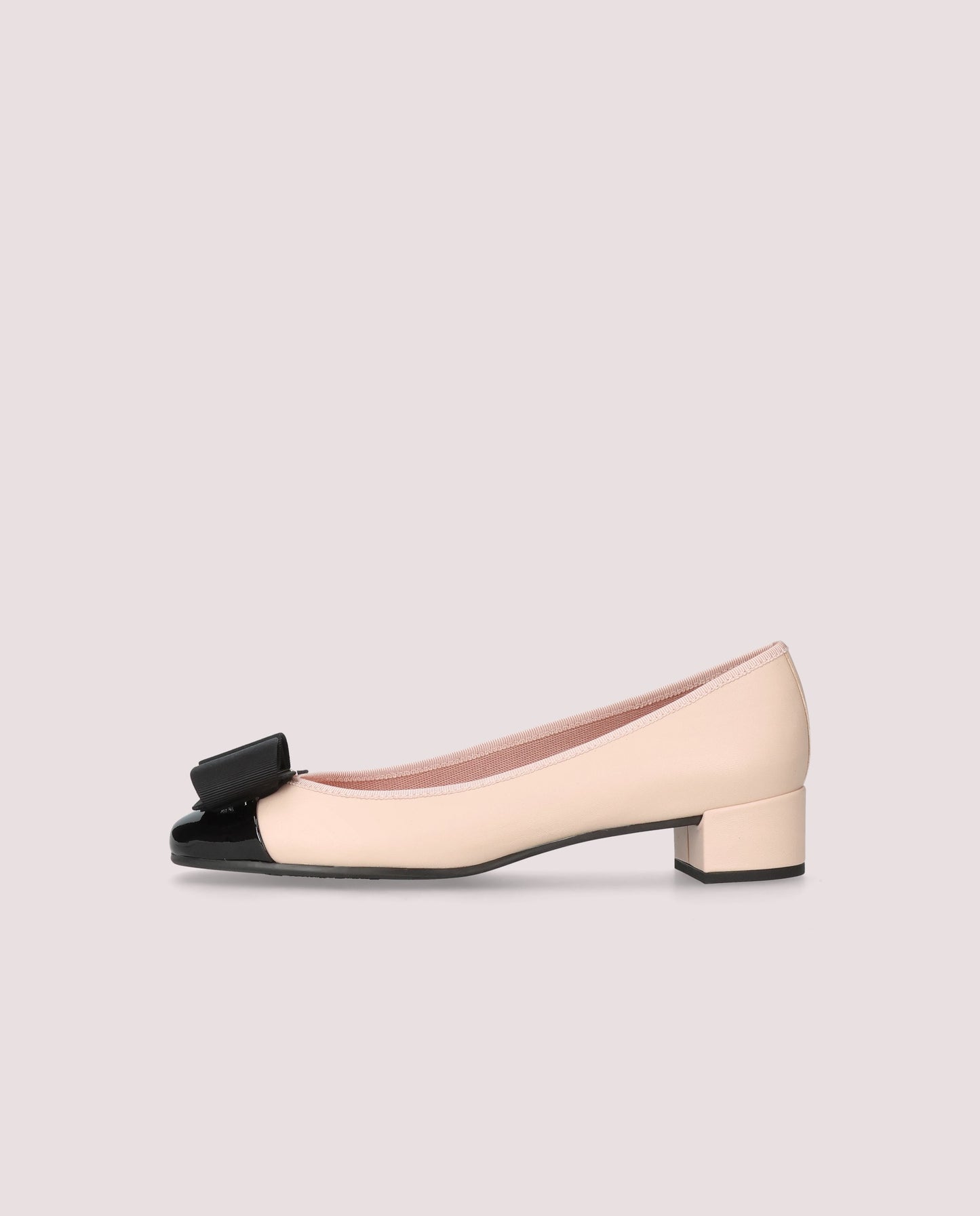 Margaux Grosgrain Bow Pump — Blush & Black