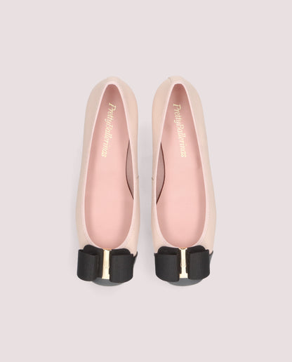 Margaux Grosgrain Bow Pump — Blush & Black