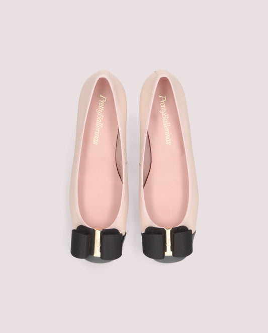 Margaux Grosgrain Bow Pump — Blush & Black