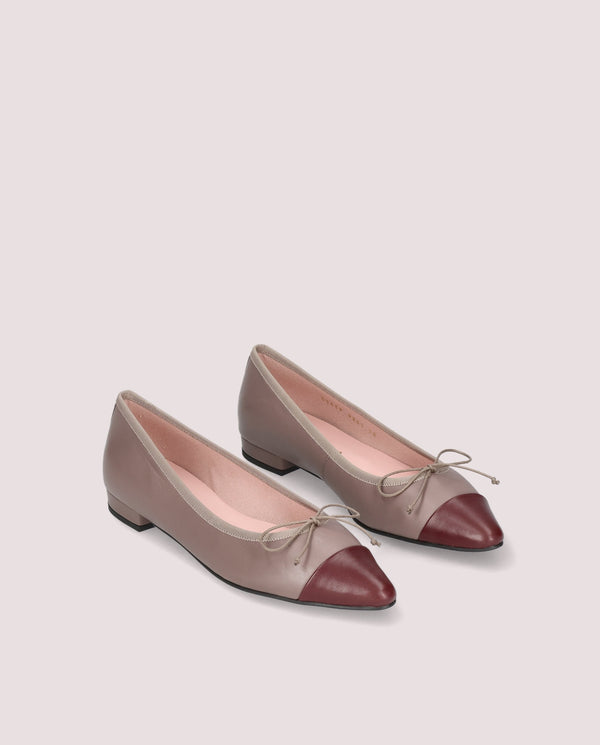 Odile Taupe Bow Flat