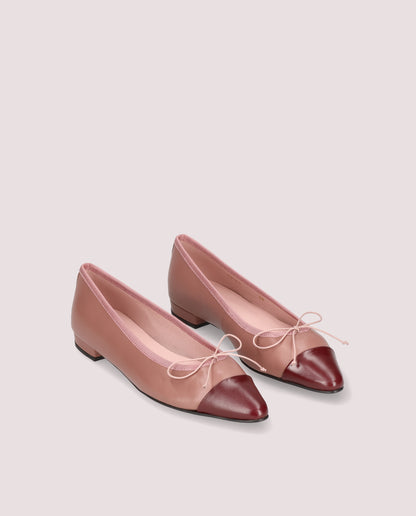 Odile Dusty Pink Bow Flat
