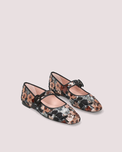 Camille Floral Sequin Mary Jane