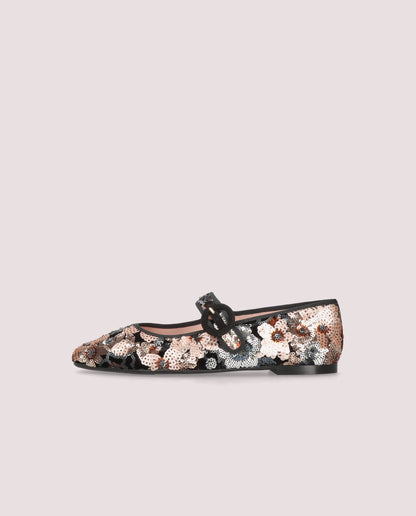 Camille Floral Sequin Mary Jane
