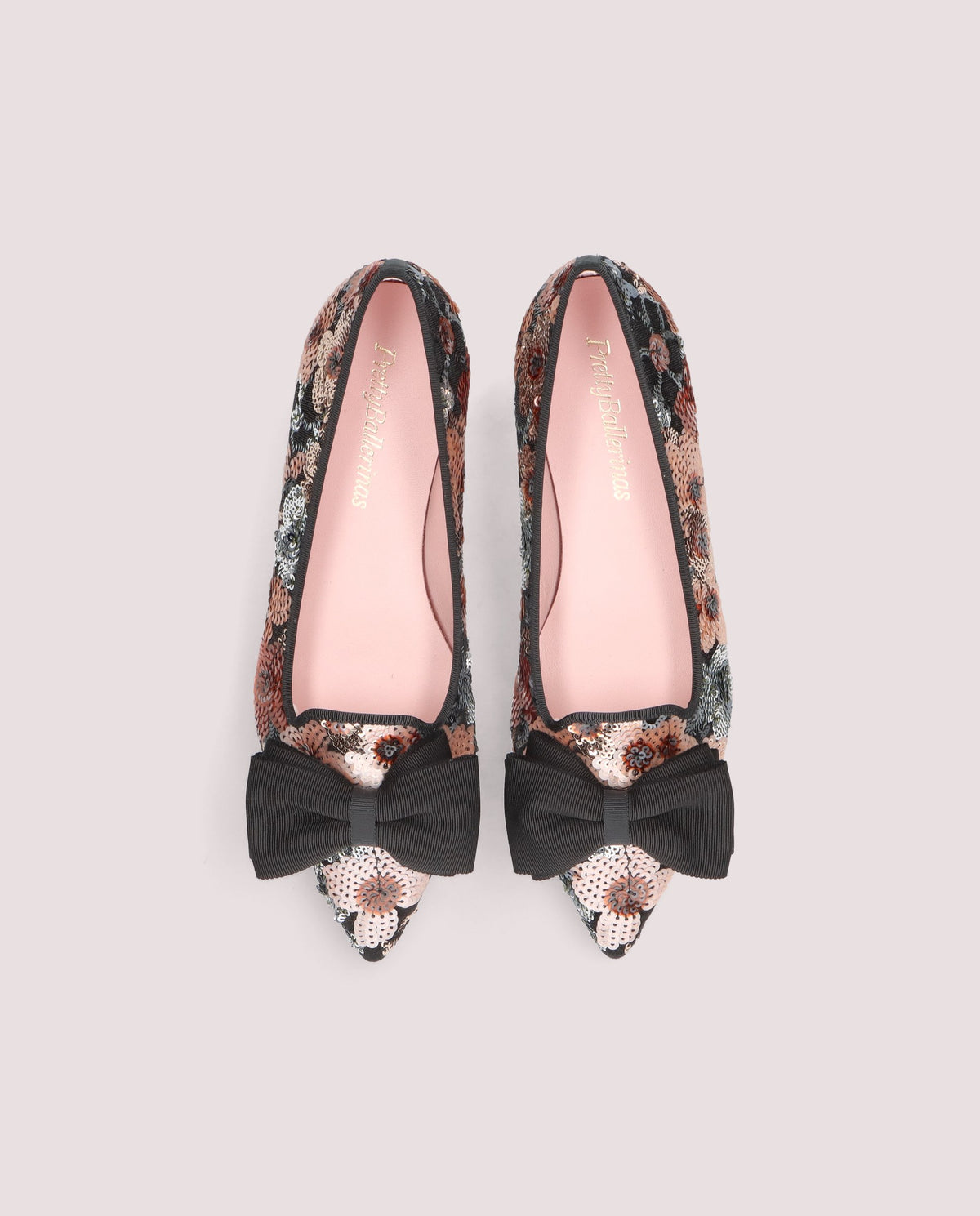Rosario Floral Sequin Bow Flat