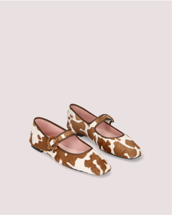 CAMILLE ANIMAL PRINT PONY BALLERINAS